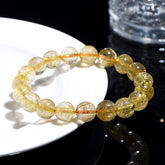 Natural Blonde Crystal Round Bead Bracelet - Vitality & Energy